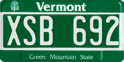 VT license plate XSB692