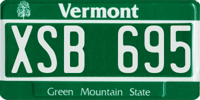 VT license plate XSB695