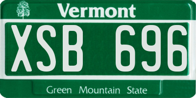 VT license plate XSB696