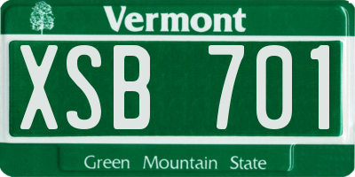 VT license plate XSB701