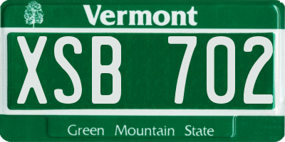 VT license plate XSB702