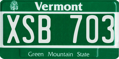 VT license plate XSB703