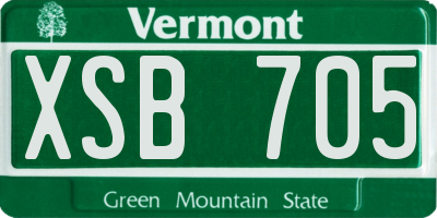 VT license plate XSB705