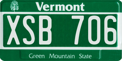 VT license plate XSB706