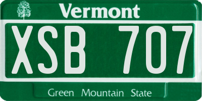 VT license plate XSB707