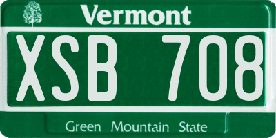 VT license plate XSB708