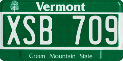 VT license plate XSB709