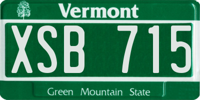 VT license plate XSB715