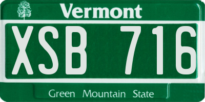 VT license plate XSB716