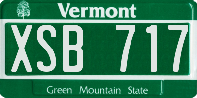 VT license plate XSB717