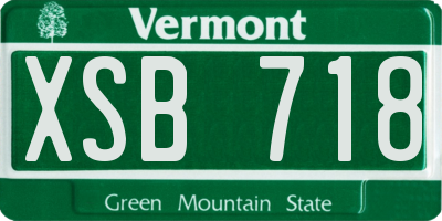 VT license plate XSB718