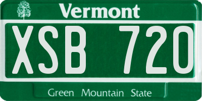 VT license plate XSB720