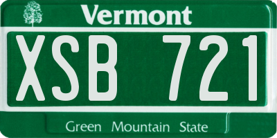 VT license plate XSB721