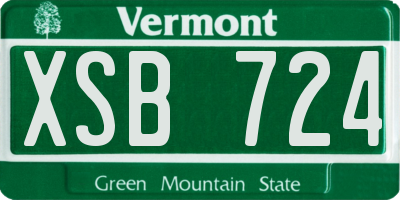 VT license plate XSB724