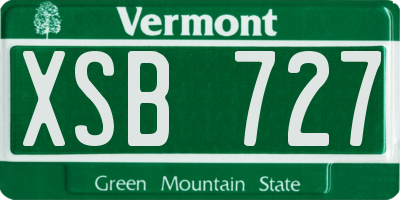 VT license plate XSB727