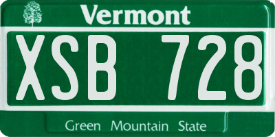 VT license plate XSB728