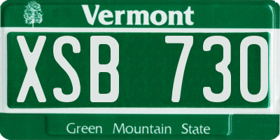 VT license plate XSB730
