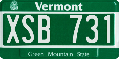 VT license plate XSB731