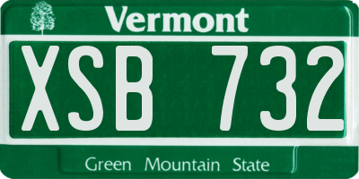 VT license plate XSB732