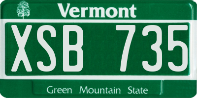VT license plate XSB735