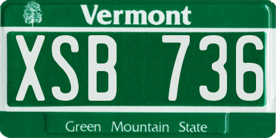 VT license plate XSB736