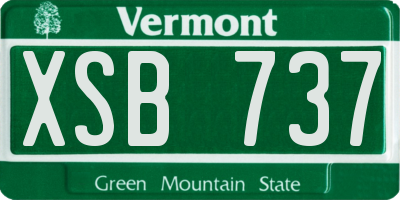 VT license plate XSB737