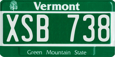 VT license plate XSB738
