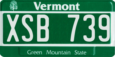 VT license plate XSB739