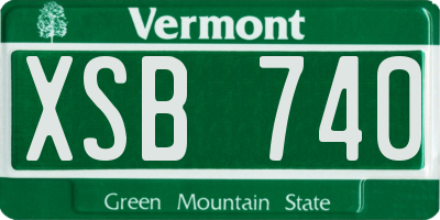 VT license plate XSB740