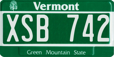 VT license plate XSB742