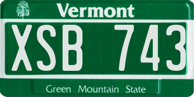 VT license plate XSB743