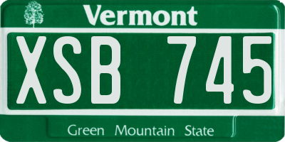 VT license plate XSB745