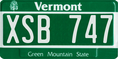 VT license plate XSB747