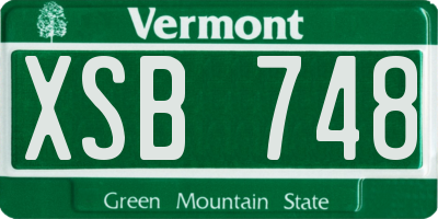 VT license plate XSB748