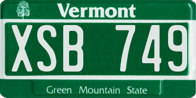 VT license plate XSB749