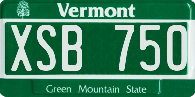 VT license plate XSB750