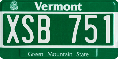 VT license plate XSB751