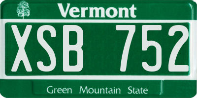 VT license plate XSB752