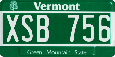 VT license plate XSB756