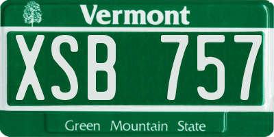 VT license plate XSB757