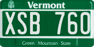 VT license plate XSB760