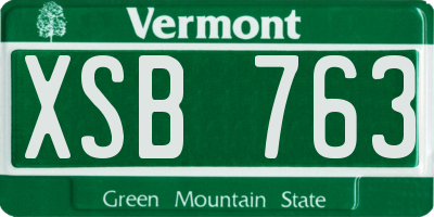 VT license plate XSB763