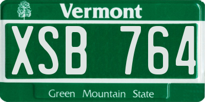 VT license plate XSB764