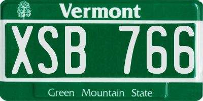 VT license plate XSB766