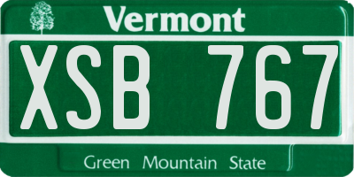 VT license plate XSB767
