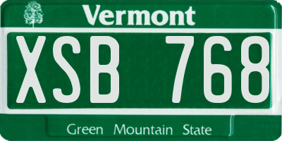VT license plate XSB768