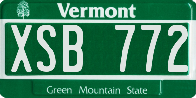VT license plate XSB772