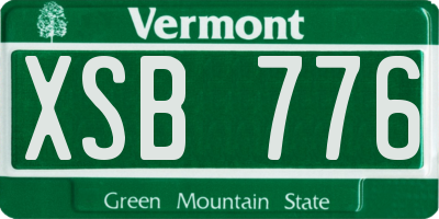 VT license plate XSB776