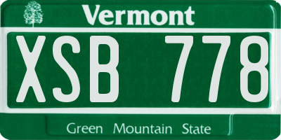 VT license plate XSB778
