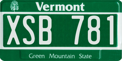 VT license plate XSB781